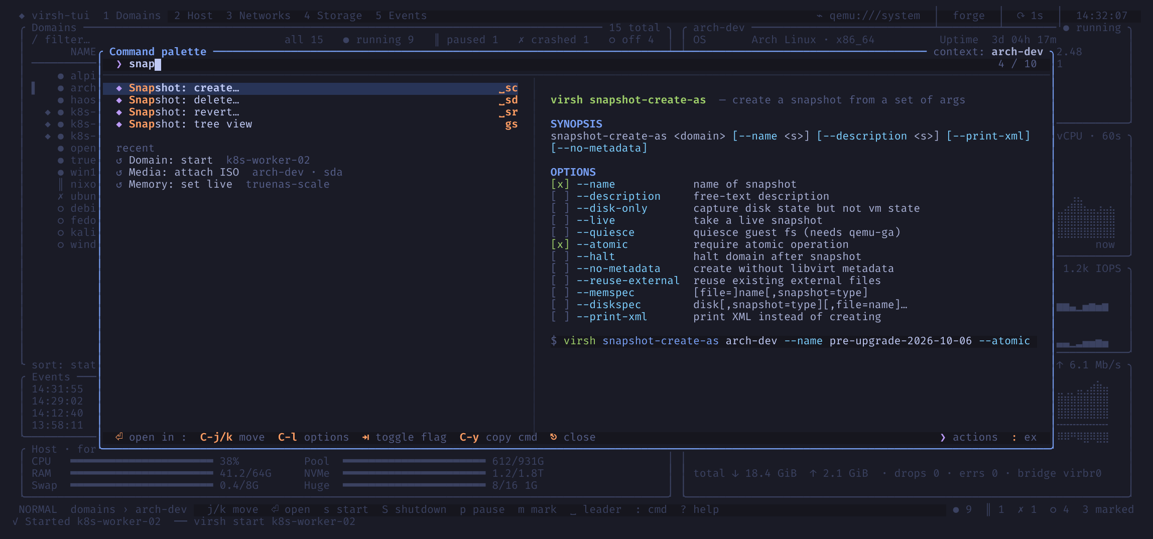 Command palette